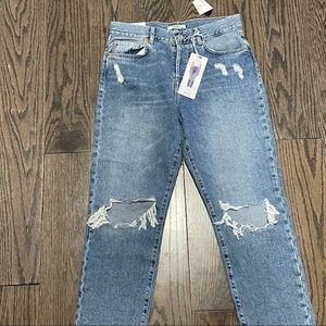 Forever 21 High Waisted Destroyed Mom Jeans